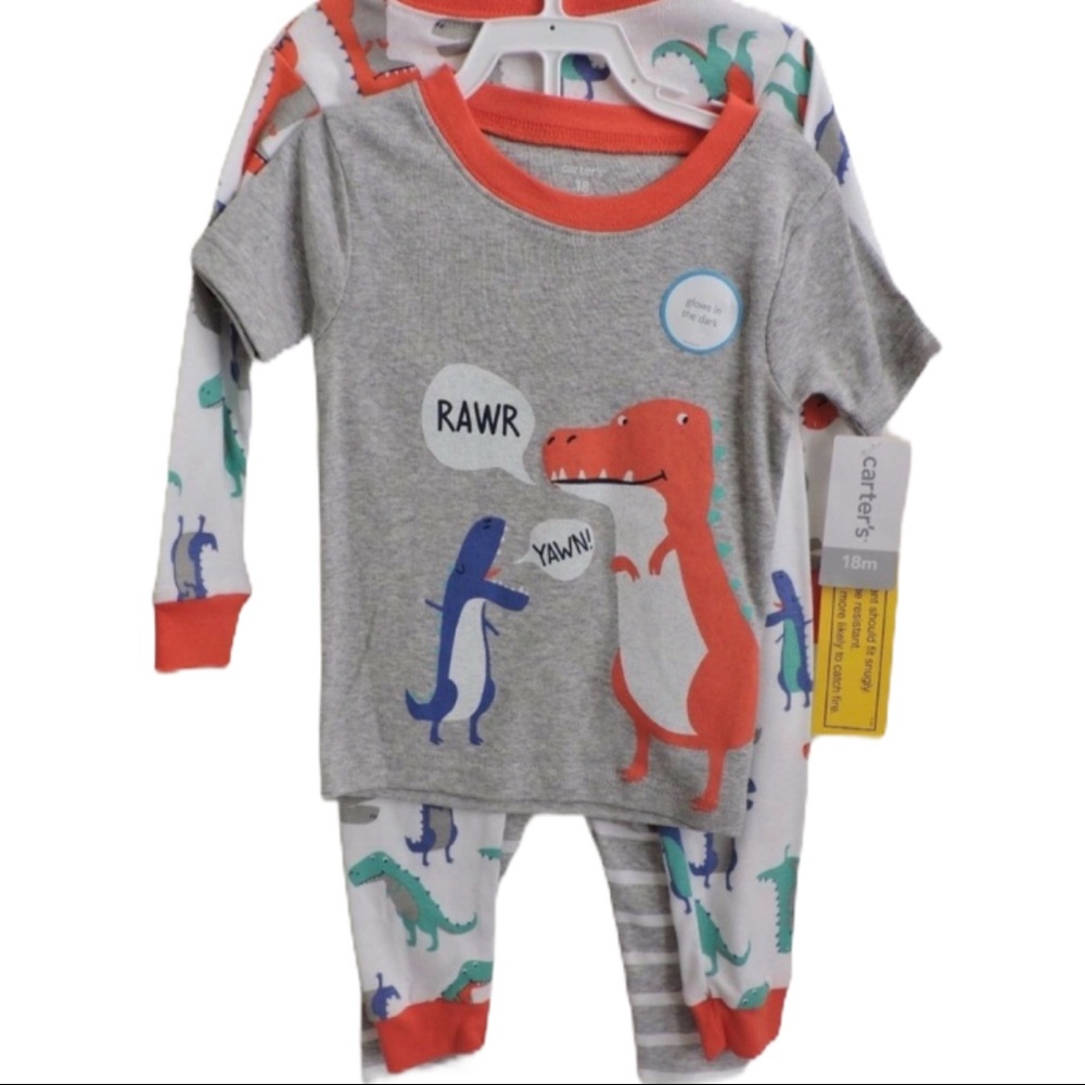 Carters Dinosaur Pajamas 18M - Picture 6 of 9